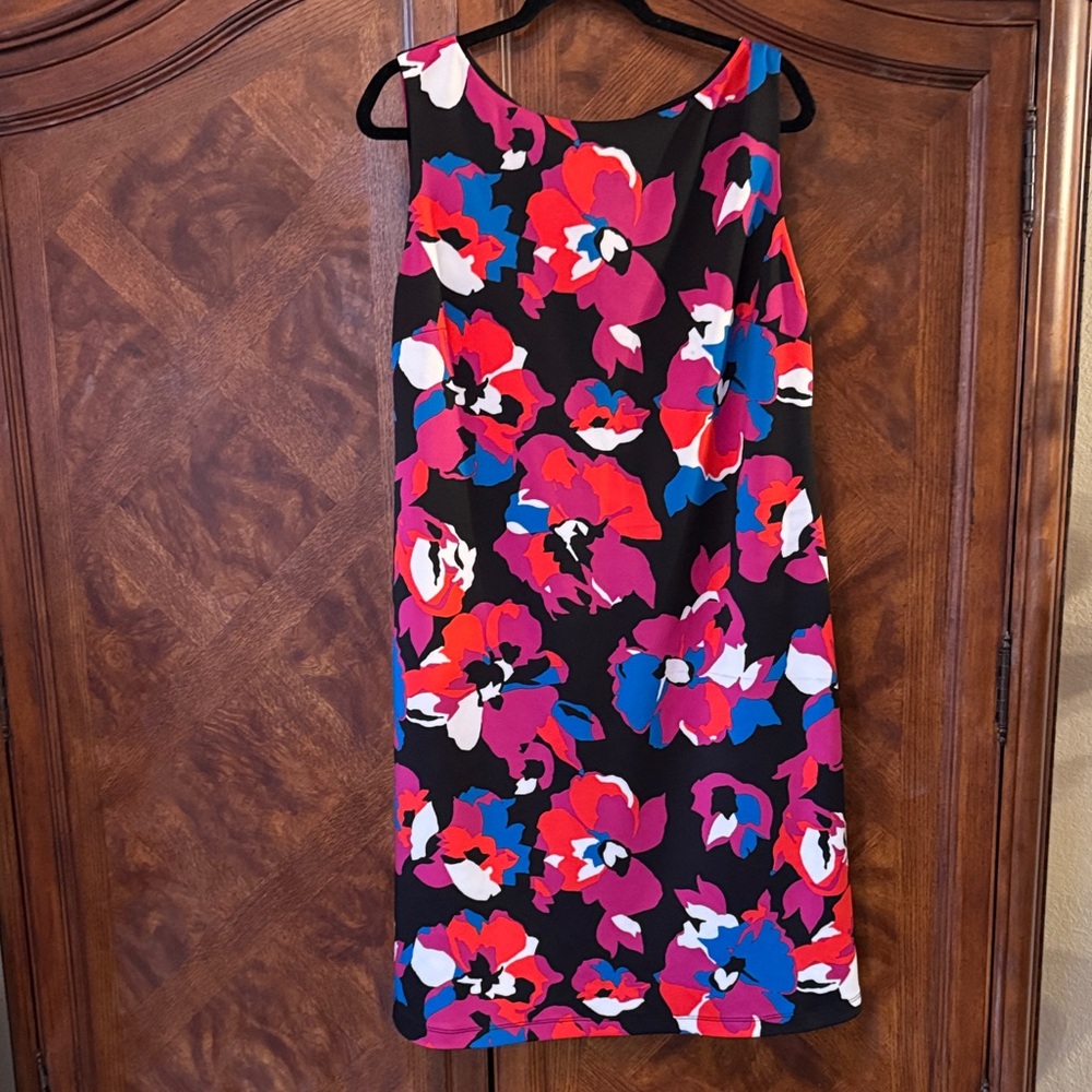 Kasper Black Floral Midi Dress